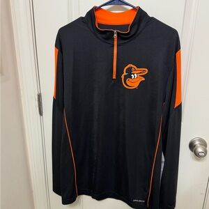 Baltimore Orioles Black and Orange Quarter-Zip Pullover